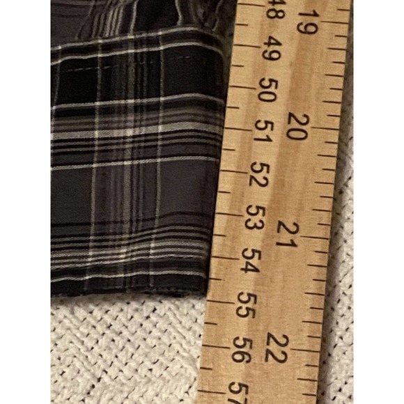 Levis Pearl Snap Shirt Mens XL Black Plaid Check Long Sleeve Western - Picture 10 of 16